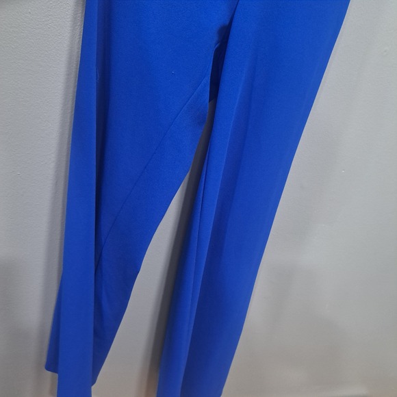 Express SMALL Sleeveless Jumpsuit Bright Blue Open Back Pockets V Neck - Picture 4 of 8